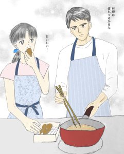 料理する真壁くん